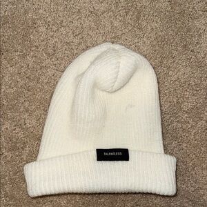 Talentless Ivory Knit Beanie